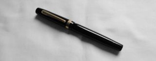 Vintage Black Fountain Pen With 14k Gold Bond Nib 5 " & Monogrammed Cap Ring