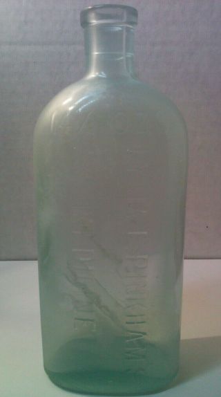 Vintage " Lydia E.  Pinkham " Medicine Bottle 14 1/2 Oz.  Blue Frosted One Side
