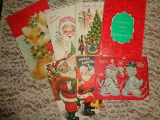 7 Vintage Christmas Cards - 1960 