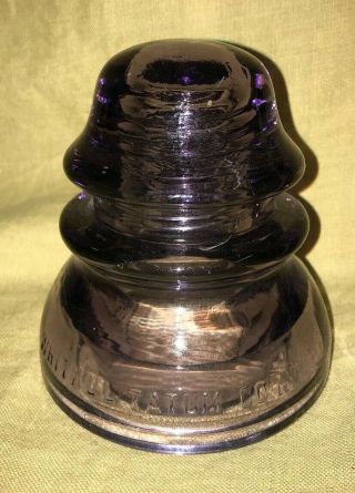 Purple Whitall Tatum Co.  No 1 Made In U.  S.  A.  Glass Insulator 3 3/4 Inch Dia.