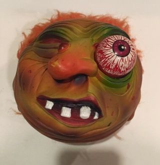 7 " Axlon Orange Hair Rude Ralph Scary Toy Ball 1986 Eye Pull Monster Madball