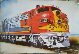 Vintage 1983 Santa Fe American Train Poster