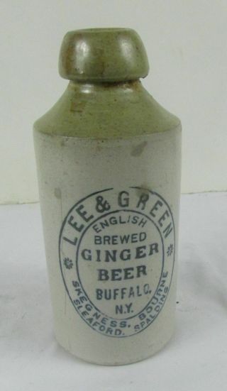 Antique Lee & Green Stoneware Ginger Beer Bottle - Buffalo,  Ny