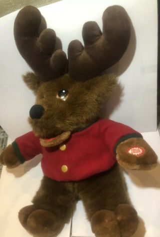 Dandee Musical 16” Moose Plush Animated Sings Grandma Got Run Over By A Reindeer