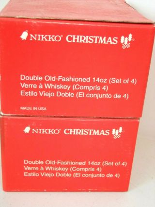 Set of 7 Nikko CHRISTMAS TREE GLASSES,  Double Old - Fashioned 14 oz Glasses 3