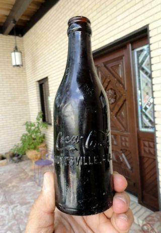 Blown Huntsville,  Ala Coca Cola Coke Straight Side Script Root Amber Soda Bottle