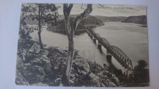 Vintage Post Card Postcard - Hawkesbury River & Rail Bridge 1907 Nsw Australia
