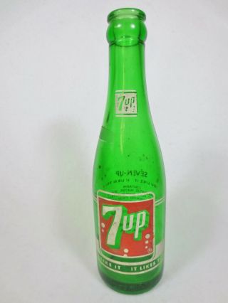Vintage Glass Soda Bottle 7up Logan W.  Va.  Wv 7 Oz.