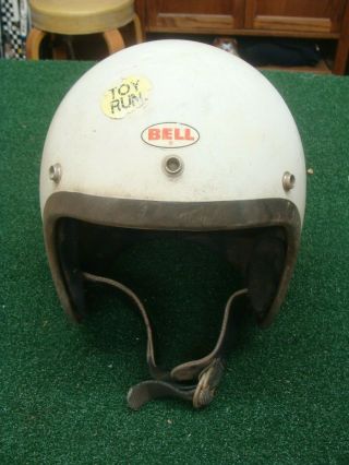Vintage 1978 Bell R - T Motorcycle Helmet - White Color - Size 6 7/8