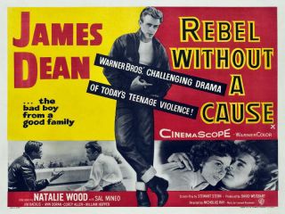 1955 Rebel Without A Cause Vintage James Dean Movie Poster Print 27x36 9mil