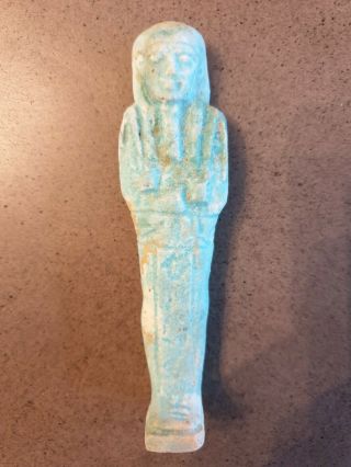 Authentic Ancient Egyptian Blue Faience Ushabti / Shabti