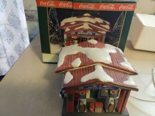 Coca - Cola 1992 Town Square Howard Oil Gas Station Porcelain Village See Discrip