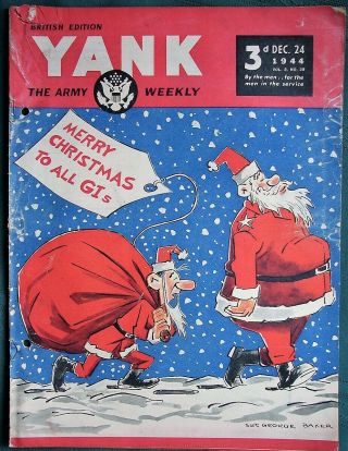 Yank - Gi Christmas Leyte Liberation Orig 1944 Ww Ii Us Army Weekly British Ed.