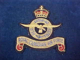 Orig Ww2 Rcaf Cloth Crest Royal Canadian Air Force
