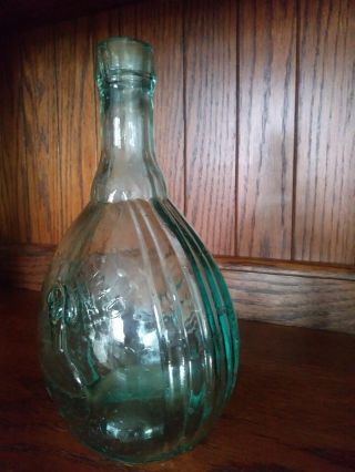Jenny Lind Fislerville Glass Old Green Bottle - 2