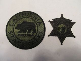 California State Conservation Parks Ranger Warden Patch Set Subdued