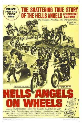 1967 Hells Angels On Wheels Vintage Biker Movie Poster Print 54x36 9mil Paper