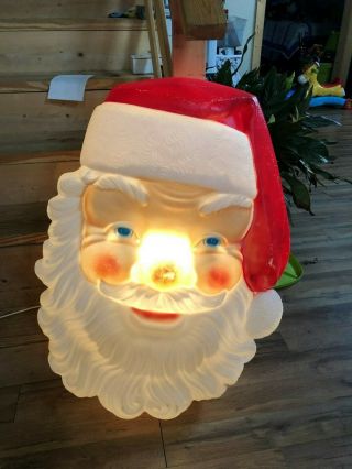 Vintage Empire Large Santa Head Face Blow Mold Light 34 Inches Tall