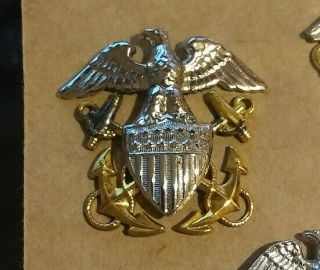 Wwii Us Navy Officer Hat Insignia Overseas Cap Badge