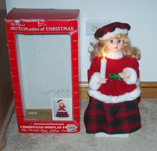 Telco Motionettes Animated & Lighted Scottish Girl Christmas Figure,  Blonde Hair