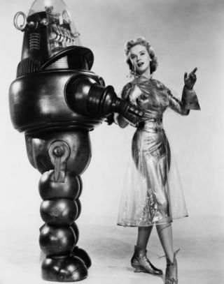 Anne Francis,  Robby The Robot,  Forbidden Planet Photo Print 14 X 11 "