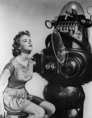 Anne Francis,  Robby The Robot Forbidden Planet Print 14 X 11 "