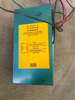 Vintage Altec N - 800 - E 16ohms Crossover / Dividing Network