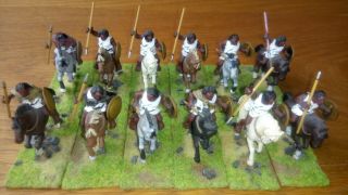 12 Light Cavalry 28mm Metal Painted Ancient Wargames Figures.