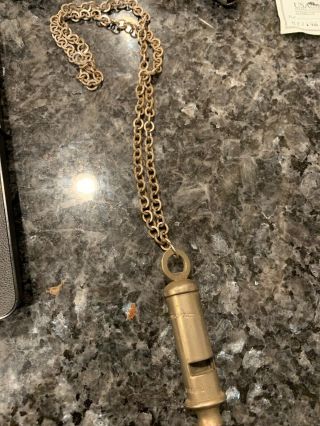 Vintage The Metropolitan Police Whistle On Chain Made In England