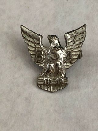 Vintage Sterling Silver Boy Scouts Of America Bsa Lapel Pin Eagle Scout