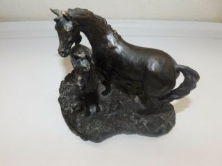Lanford Monroe Horse Sculpture Remington Style Bronze – The Young Stallion 2