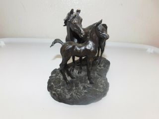 Lanford Monroe Horse Sculpture Remington Style Bronze – The Young Stallion 3