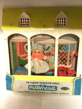 Vintage Ideal Toys 1971 Nana Flatsy In Her House Shrink Wrapped