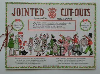 Vintage 1920 Christmas Jointed Cut Outs Book Paper Toy Doll Puppet Uncut Antique