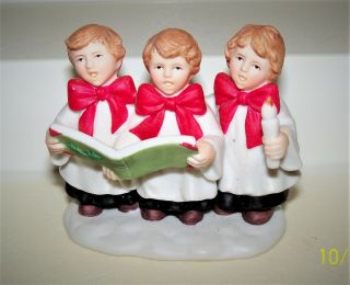 Vintage Lefton Colonial Village Christmas Figures - 3 Choir Boys - 1992