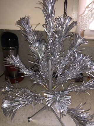 Vintage Sparkler 2 Ft Aluminum Christmas Tree W/ Box Pom Pom 19 Branch Complete