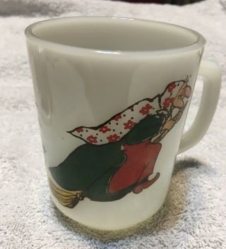 Anchor Hocking Fire King Coffee Cup Mug Norwegian Kitchen Witch Usa 301