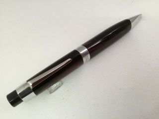 Lalex (by Montegrappa) Triangle Mini Click Ballpoint Pen Silver Trim Brown (jlc)