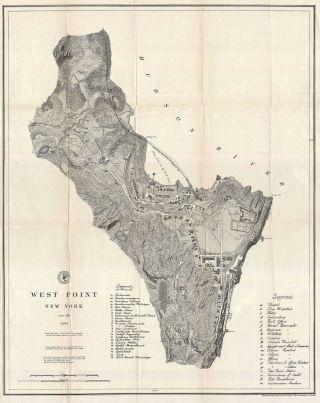 1883 U.  S.  Coast Survey Chart Map West Point Military Academy Ny Coastal Wall Art