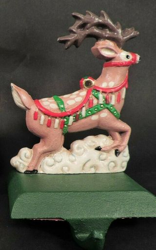 Midwest Of Cannon Falls Reindeer Cast Iron Christmas Stocking Hanger /holder Mib