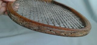 Vintage SEARS WRIGHT & DITSON Tennis Racquet W/ COVER - c - 1925 - Old Gut Strings. 3