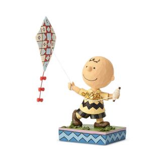 Jim Shore Peanuts Charlie Brown Flying A Kite Figurine " Up Up And Away "