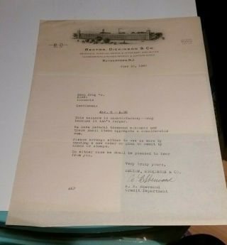 1940 Rutherford Jersey Letterhead Becton Dickinson & Co Druggists