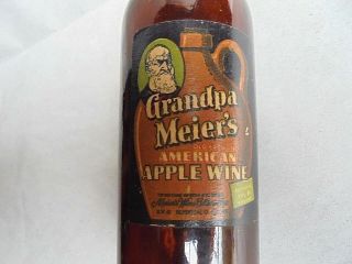 Vintage Silverton Ohio Grandpa Meier ' s Apple Wine Empty Miniature Sample Bottle 2