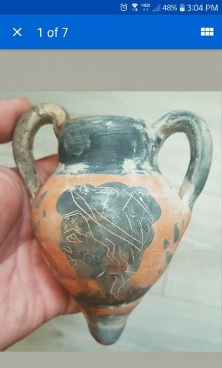 Rare Ancient Greek Amphora Pottery Artifact From Around 500bce Woman Man