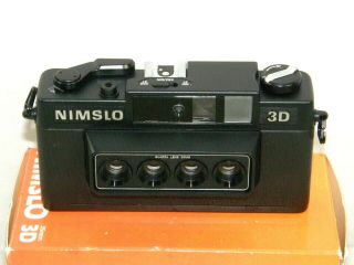 Vintage Nimslo 3D 35mm Film Camera w/ 30mm Quadra Lens Camera In Orig.  Box 2