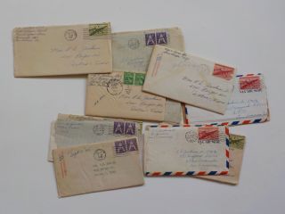 14 Wwii Letters U.  S.  S.  Hazzard Navy Ship Sailor To And From Ww2 Vtg World War 2