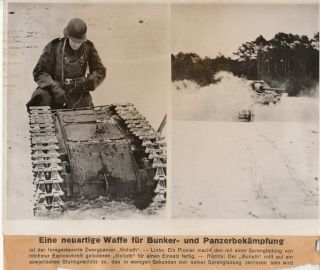 Wwii German Press Photo Goliath Remote Controlled Demo Panzer Tank 27
