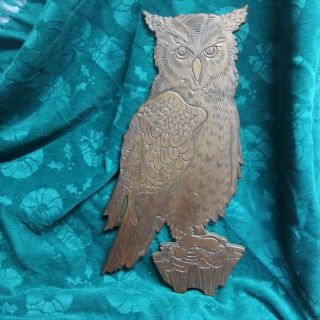 Carved Wooden Owl Cutout Great Horned Owl 1/2 " Thick