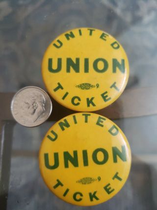 United Union Ticket United Vintage Pinback Button